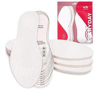 SULPO 4 pares de suelas de algodón de rizo con amortiguación de látex, plantillas contra el sudor para pies frescos, plantillas desodorantes para hombre y mujer, puede cortarse a medida