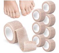 SULPO 8 rollos de vendaje autoadhesivo para dedos de 2,5 cm x 4,5 m, color beis, resistente al agua, para adultos, atletas y bricolaje