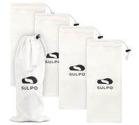 SULPO Bolsa para zapatos de viaje, bolsa para zapatos de algodón, bolsa para zapatos de viaje, transpirable, duradera y reutilizable, 2 pares, M