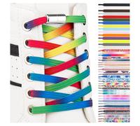 SULPO cordones elásticos - Cordones planos sin atar - Cordones coloridos de cierre rápido - cordones zapatillas deporte - cordones elasticos niños - atacadores elasticos