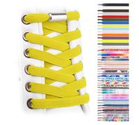 SULPO Cordones elásticos de goma sin atar, planos, con cierre de rosca, amarillo, Einheitsgröße