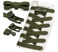 SULPO Cordones elásticos sin atar, 100 cm de largo, cierre rápido de goma plana, sin cordones, Olive 2 Pairs, talla única