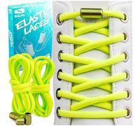 SULPO Cordones Sin Atar - Redondos de Liberación Rápida - Elásticos para Adultos y Niños - para Zapatos, Neón, Talla Única