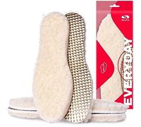 SULPO Pack 2 Pares Plantillas de Invierno - Capa Superior de Lana Natural de Oveja Suave, Cálida - Aislantes de Espuma de Poliuretano y Papel de Aluminio - Forros Aislantes Térmicos - Tallas: 36-50