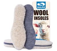 SULPO Pack 2 Pares Plantillas de Invierno para Niños - Plantillas Extra Gruesas de Lana y Fieltro Sintético de 13,7 mm - Lana de Oveja Natural Cálida - Térmicos Transpirables - Tallas: 28-35