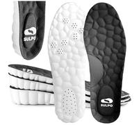 SULPO Plantillas elevadoras de espuma viscoelástica: plantillas con función de elevación del talón, 3 alturas, amortiguadoras, transpirables, antideslizantes, negras, talla 35-36 EU, altura 2 cm