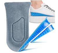 SULPO Plantillas medias para hombre, plantillas para aumento de altura, plantillas de zapatos, cojín ortopédico de gel, aumento del talón, soporte cómodo para talones y diferencia de longitud de las