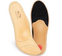 SULPO Plantillas ortopédicas - Plantillas cómodas para zapatos de piel auténtica con arco para el pie plano y las molestias del metatarso, 1 par (beige, 47)