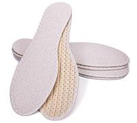 SULPO Plantillas para zapatos descalzados, 3 pares, plantillas de algodón y látex, plantillas frescas con carbón activo contra olor, para hombres y mujeres, tallas 36-48 (40)