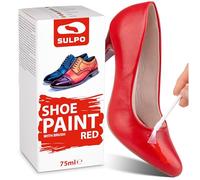 SULPO Tinte para zapatos, color rojo, 75 ml, ideal para el cuidado de cuero granulado, cuidado eficaz para zapatos, bolsos y accesorios