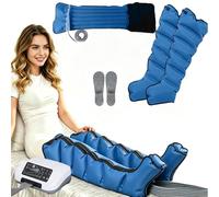 SULQING Botas Presoterapia para Casa Abdomen y Piernas,6 Camaras Masajeador Piernas Brazos, 8 Niveles de Presion 1-60mins,Silencioso,Alivia Dolor y Fatiga - Mando Inalambrico
