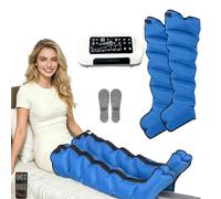 SULQING Botas Presoterapia para Casa Abdomen y Piernas,Masajeador De Piernas,Alivia Dolor,8 Niveles Presion 1-60mins,Silencioso,Mando Inalambrico,Purga Auto,circulacion