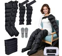 SULQING Botas Presoterapia Profesional Piernas y Abdomen y Brazos,Maquina Presoterapia para Casa 6 Camaras Drenaje Linfatico,8 Presiones Ajustables 1-60mins,Silencioso,Alivia Dolor y Fatiga