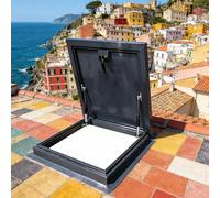 SULQING Claraboya Techo Tapa con Pestillo︱Trampilla De Techo con Escalera︱Casas Resistente a La Lluvia Escotilla Acceso Techo︱Pozo para Patio Puerta︱para Ático Patio Sótano Bodega