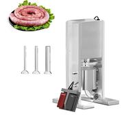 SULQING Embutidora Electrica De Chorizos︱Embutidora Eléctrica De 3l 200 w ︱Máquina Embutidora Profesional De Salchichas︱con 3 Tubos De Embutido︱Control con El Pie︱para Restaurante Cocina