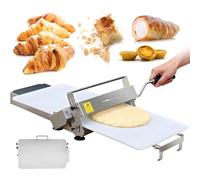 SULQING Laminadora de Masa Manual Plegable, Máquina para Hojaldre, Croissants y Pizza, Grosor Ajustable de 0,5 a 25 mm, Rodillos de Acero Inoxidable para Repostería y Panadería