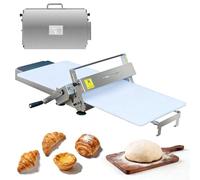SULQING Laminadora de Masa para Pizza Comercial,Manual Folding Dough Sheeter con Grosor Ajustable 0.5-25 Mm,Plegable Acero Inoxidable - Grosor Uniforme para Pizzerías y Restaurantes