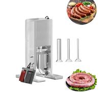 SULQING Maquina De Embutir Chorizosm ︱Embutidora Eléctrica De 3l 200 w ︱ Máquina para Embutir Salchichas De Acero Inoxidable ︱Embutidor Profesional con 3 Tubos De Relleno ︱para Cocina y Restaurantes