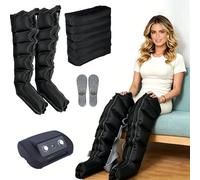 SULQING Máquina Presoterapia Piernas y Abdomen | Botas Presoterapia Profesional para Casa | 6 Cámaras | Presión Regulable 0-240 mmHg, Temporizador 0-30 Min | Drenaje Linfático y Alivio Muscular