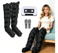 SULQING Máquina Presoterapia Piernas y Abdomen | Botas Presoterapia Profesional para Casa | 6 Cámaras | Presión Regulable 0-240 mmHg, Temporizador 0-30 Min | Drenaje Linfático y Alivio Muscular