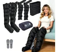 SULQING Máquina Presoterapia Piernas y Abdomen | Botas Presoterapia Profesional para Casa | 6 Cámaras | Presión Regulable 0-240 mmHg, Temporizador 0-30 Min | Drenaje Linfático y Alivio Muscular