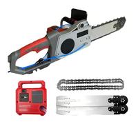 SULQING Motosierra De Mano Sin Escobillas︱ Motosierra Eléctrica para Muros︱ Cortadora De Muros Eléctrica De Cadena Diamantada para Hormigón︱2 Cadenas y 2 Barras Guía para Cortar Hormigón