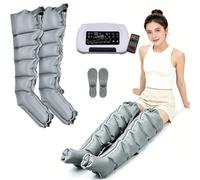 SULQING Presoterapia para Casa Piernas y Abdomen, 6 Modos, 30-240 mmHg | Botas de Presoterapia con Control Remoto Inalámbrico, Pantalla Táctil, Selección Independiente de Zonas, Purga Automática