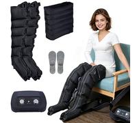 SULQING Presoterapia Piernas y Abdomen Profesional | Botas Presoterapia para Casa | 6 Cámaras Máquina | Presión Regulable 0-240 mmHg, Temporizador 0-30 Min | Mejora Circulación Sanguínea