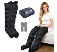 SULQING Presoterapia Profesional Piernas y Abdomen | Botas Presoterapia para Casa | 6 Cámaras Máquina | Presión Regulable 0-240 mmHg, Temporizador 0-30 Min | Mejora Circulación Sanguínea