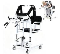 SULQING Silla Transferencia Personas Mayores Hidráulica,Elevador Hidráulico para Pacientes,Doble Freno, Asiento Dividido 180°, Altura 41-65cm, 200kg, 4 en 1 para Ducha, WC, Comedor, Cama