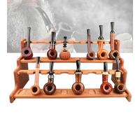 SULQING Soporte para pipas de tabaco, soporte para pipas de madera para 16 pipas de fumar, soporte para la mayoría de las pipas (no incluidas)