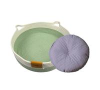 Sulxyi Cesta para Gatos, Cuerda de algodón Tejida a Mano, 1 Juego, Cesta de Cama de algodón Tejida a Mano, para Mascotas, Ligero y portátil, para Gatos y Perros