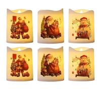Sulxyi Christmas Led Candles, Battery Operated Candles, Candles, Flameless Candles Christmas, Battery Christmas Candles, 6 Candle Set Battery Operated Led Lights for Home Fireplace Tabletop