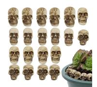Sulxyi Estatua De Calaveras - Cabeza De Esqueleto Decoración De Mesa,Cabezas De Esqueleto Góticas En Miniatura Coleccionables 20 Piezas para Decoración Escritorio Estantería Bar Mesa Hogar