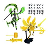 Sulxyi Figuras de Acción | 2 Juegos Robot Ya Ensamblado con Alas,Impreso en 3D con Articulaciones Móviles, para Escritorio,para Coleccionista, Salón, Dormitorio y Estantería