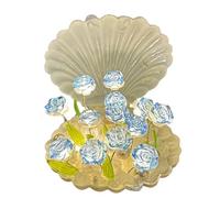 Sulxyi Roses Night Light, Led Table Lamp, Shell Night Light, Flower Night Light, Led Flower Lamp, Shell With Roses Design Portable and Rechargeable for Teen Girls, Friends, Children, Birthday