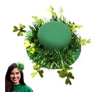 Sulxyi Sombrero de copa verde, sombrero del día del St Patricks,Sombrero de copa irlandés de vacaciones - Accesorio de sombrero verde Disfraz de de día de San Patricio para adultos y