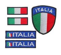 SUMA SHOP - Parche con escudo de Italia, escudo, banderines, parche bordado termoadhesivo, escudo con logotipo, compatible con todo tipo de ropa, juego de 5 unidades