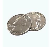 SUMAG 1 pieza de doble cara cuarto de dólar (cabezas) trucos de magia de doble cara moneda accesorios mágicos primer plano ilusiones callejeras trucos para magos