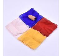 SUMAG Pañuelos de seda con punta de pulgar Blendo, 4 pañuelos de seda unidos en una etapa mágica, ilusiones, utilería, truco, mentalismo