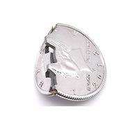 SUMAG Trucos de magia 1 unids Moneda de mordedura (moneda de copia de medio dólar) plegable para restaurar la moneda Magia cerca de la calle ilusión truco prop