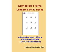 Sumas de 1 cifra: Cuaderno de 20 fichas (Cuaderno de fichas de Matemáticas)