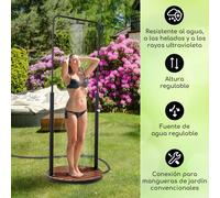 Sumatra Falls Round Ducha de jardín WPC Aluminio Ø 80 cm redonda Blumfeldt