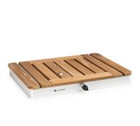 Blumfeldt Sumatra Teak Square ducha de jardín aluminio madera de teca asa de transporte