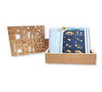 SumBlox Mini. Juego de Construcción. Bloques de Madera para Aprender Matemáticas. Set Iniciación 38 Piezas + 36 fichas de Actividades