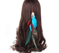 Sumddy 1 pcs Hecho a Mano Boho Hippie Extensiones de Pelo con Clip de Plumas Peine Horquilla Tocado DIY Accesorios para niñas Mujeres Lady