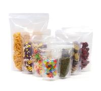 SumDirect 100Pcs Transparente plastico Bolsa con Cierre Zip Bolsa de Embalaje Apto para Tuercas, Hojas de Té, Galletas(18 x 26 cm)