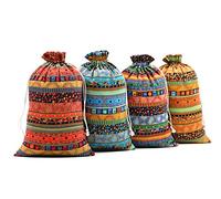 SumDirect 20 Bolsas de Arpillera de Lino Estilo Étnico Egipcio - Ligeras, Transpirables Con Cordón de Almacenamiento - Yute para Bodas, Fiestas, Joyería y Regalo