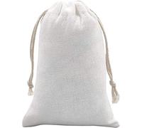 SumDirect 20 bolsas de muselina de algodón, mini bolsas de regalo ligeras blancas, transpirables con cordón, bolsas de almacenamiento reutilizables para bodas, fiestas, cumpleaños (8 x 12 cm)