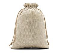 SumDirect 20 bolsas de yute de lino marrón, mini bolsas de regalo, transpirables, bolsas de yute con cordón, para bodas, fiestas, cumpleaños, manualidades (15 x 20 cm)